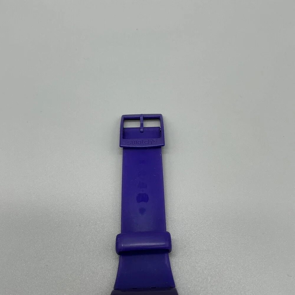 Swatch Backup Purple Mens Watch 41mm Purple Dial Day Date Swiss New Battery